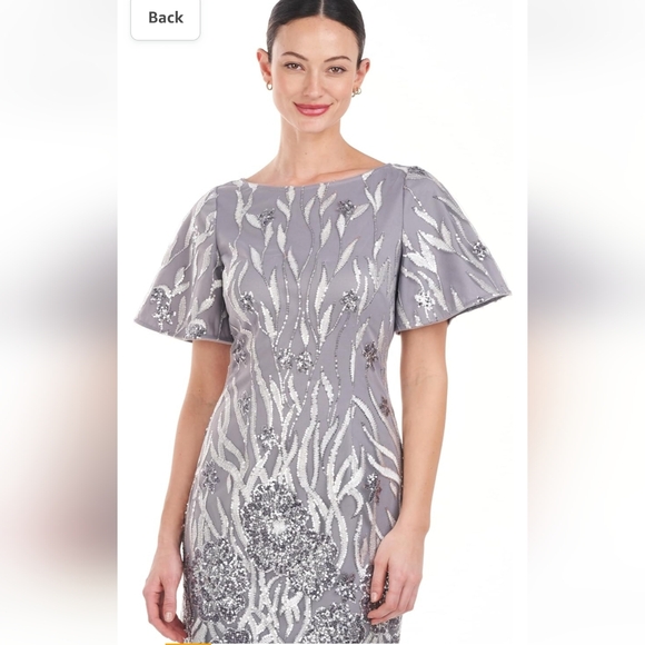 Nwt JS Collections Women's Lyra Flutter Cocktail Dress size 12 - Picture 3 of 13